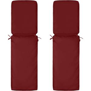 2 Pcs Outdoor Chaise Lounge Cushion Covers, 72 x 21 x 3 Inch Chair Cushion Replacement Cover, Waterproof Chaise Cushion No-Slip Covers with Zipper Ties (Not Includes Cushions)