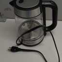 Amazon Basics Electric Kettle with Glass Carafe for Tea and Coffee, BPA-Free, Fast Boiling, Auto Shut-Off, Boil-Dry Protection, Water Level Indicator, 1.7 Liter, 1500W, Black and Silver