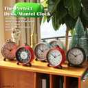AYRELY® 5.3" Vintage Analog Alarm Clock, Battery Operated Metal Desk Clock, Retro Table Clock with Light for Living Rooms, Bedrooms, Shelf, Home Decor (Black)
