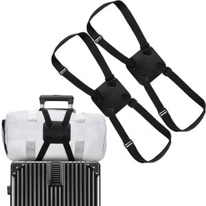 Chelmon 2 Pack Luggage Straps, Ajustable Elastic Bungee Belt for Suitcases, Add Extra Bag Easy and Securely for Travel