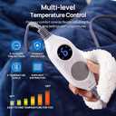 Westinghouse Electric Snuggle Throw Blankets with Foot Pocket, Wearable Heated Blanket with Sleeves, 6 Heating Levels & 2 to 10 Hours Heating Time Settings, 50 * 70"+18", Navy (Navy Blue&ivory)