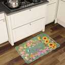 BYINGWD Indoor Door mat Cute Rug Machine Washable Happiness Floral Area Rug Low Pile Throw Rugs for Entryway, Kitchen, Front Door, Entry, Kids Room (Charming Green, 60 * 90cm2*3) (1'11" x 2'11" (Flower))