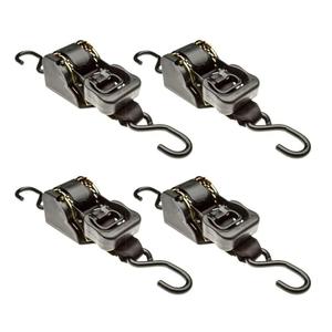 4 Pack - 2" x 10' Retractable Ratchet Strap with S-Hooks