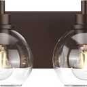 IZORRO Bathroom Light Fixtures, 4 Light Oil Rubbed Bronze Vanity Light, Modern Wall Sconces with Globe Clear Glass Shade, Vanity Lighting Fixtures Over Mirror,E26 Bulb Socket