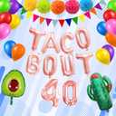 Mexican Fiesta 40th Birthday Decorations 40th Fiesta Birthday Decorations 40 Years Old Cinco De Mayo Taco Bout 40 Balloons Banner Mexican Theme Forty Birthday Party Decorations For Women Supplies