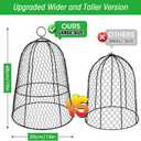 6 Pack Garden Chicken Wire Cloche,19" x 14" Large Plant Protector Cover for Keeping Squirrels,Rabbits,Bunny Chickens Bird Small Animals Out Garden Decoration Wire Plants Dome Metal Cloches-Black