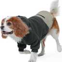 Nanaki Dog Hoodies for Medium Size Dogs with Pocket- Long Sleeves Adjustable Zip Collar-Soft Fleece Sweater Sweatshirt for French Bulldog, West Highland, Warm Pet Coat Jacket Machine Washable Grey, M (M(Chest Girth: Less than 18.9"))