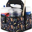 Beautyflier Reusable Insulated Coffee Cup Carrier, Portable Drink Holder with Handle Organizer Tote Bag for Hot & Cold Drinks (Coffee Utensils)