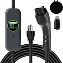 Toptoo 1+2 EV Charger Level Portable Electric Car Charger 620P 16A Power Plug 3.5KW 110V240V for J1772 Electric Cars (Applicable to Household Electricity)