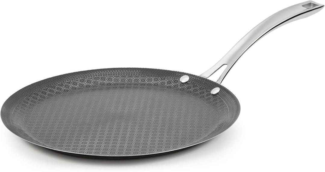 Cuisinart FusionPlus Nonstick Stainless Steel Cookware, 12-Inch Round Griddle Pan with PFAS-Free PURELYSEAR Ceramic Technology, Scratch Proof, Cool Grip Handles, Dishwasher Safe
