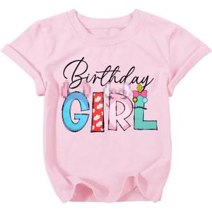 Birthday Girl Shirt Magical Castle Tshirt Birthday Shirts for Kids Funny Birthday Party Gift Tees Cute Graphic Tops (3-4T)