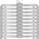 Clear Plastic Skirt & Pants Hangers 20 Pack, Clips Hanger for Pants, with Strong Metal Clips, Skirts, Trunks, Acrylic Hangers, Heavy Duty Vics 5131 Apparael Store Hangers