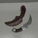 THE CUTS Damascus steel Handmade hunting Knife, Survival claw Tactical teeth Knife Double edged sharp, Fixed Blade Knife With Sheath, Curved knife