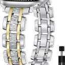 Compatible with Apple Watch Band Women 42/41/40/38/44/45/46/49mm, Dressy Stainless Steel Metal Elegant Jewelry Dainty Bracelet Designer Strap for iWatch Series 11 10 9 8 7 6 5 4 SE/Ultra 3 2 1