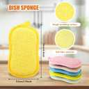 5 PCS Sponges, Non-Scratch Dish Sponge for Kitchen Household Bathroom Cleaning, Multicolour Dual Sided Kitchen Sponges Reusable Microfiber
