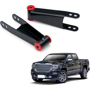 3 Inch Rear Drop Lowering Shackle Suspension Kit Compatible With 2001-2010 Chevrolet Silverado 1500 2500 3500 HD/GMC Sierra 1500 2500 3500 HD Models - OEM 410730