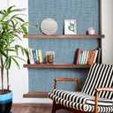 JiffDiff Grasscloth Wallpaper Peel and Stick Blue Grassweave Stick on Wallpaper Textured Self Adhesive Contact Paper 17.3"x118"