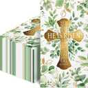 100PCS Religious First Communion Baptism Easter Paper Napkins - Disposable Decorative with Blessed Cross and He is Risen Design for Holy Parties