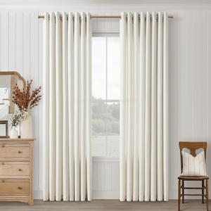 Natural Linen Curtains 84 Inches Long 2 Panels Set for Living Room Grommet Privacy Light Filtering Non-See-Through Drapes Bedroom Ivory Cream Semi Sheer Farmhouse Boho Window Curtain 84 Inch Length