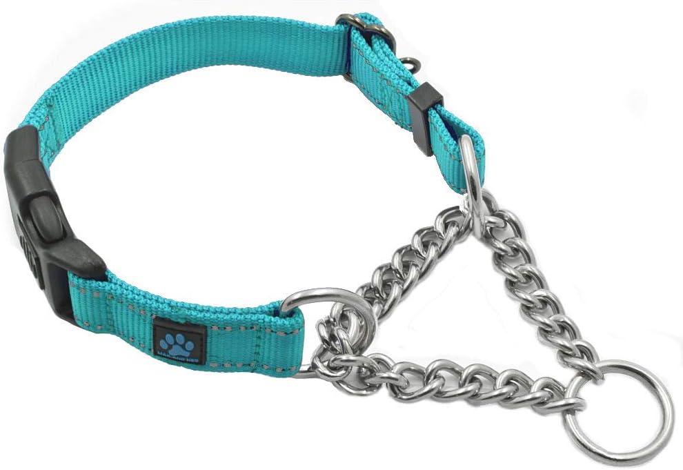 Max and Neo Stainless Steel Chain Martingale Collar - We Donate a Collar to a Dog Rescue for Every Collar Sold (Medium)