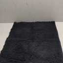 Smiry Luxury Chenille Bathroom Rugs 30x20, Extra Soft and Absorbent Shaggy Bath Mat, Machine Washable, Non-Slip Plush Carpet Runner for Tub, Shower, and Floor, Home Decor Accessories, Black