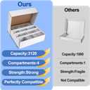 Collector Card Storage Box  Holds 3120 Trading Cards, White Sports Card Organizer with Sorting Tray & Sleeve Cases for Soccer, Basketball & More (2 Sets)