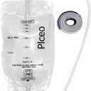 Clear 600mL Urine Drainage Bag 20" Silicone Tube Twist Drain Valve (2) | Nephrostomy Drainage Bag