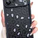 KANGHAR Case Compatible with iPhone 17 Pro Leopard Printed Pattern Cute Cheetah Phone Case Soft TPU Shockproof Protective Cover Designed for iPhone 17 Pro 6.3 Inch Black