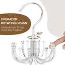 ZEDODIER Belt Hanger, 4 Pack Rotatable Belt Rack Closet Accessories Organizer, Maximum 24 Storage Capacity, Hanging Holder Storage Hook for Belt, Bra, Tank Top, Tie, Scarf, Purse, Silver