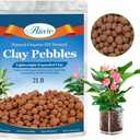 Riare 2 LBS Organic Expanded Clay Pebbles - 4mm-16mm Natural Leca Balls Lightweight Hydroponic Clay Pebbles Aggregate for Indoor Plants, Hydroponic Growing, Plants Drainage, Aquaponics