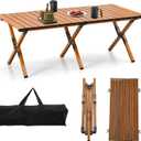 BOOSDEN Aluminum Roll-Up Camping Table, Low Picnic Table with Carry Bag, 47.24 x 23.62 x 17.7 inches