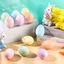 Geiserailie 24 Pcs Easter Ceramic Eggs 2.44" DIY Easter Eggs Basket Stuffer Paint Party Favors Decorations Craft Set for Hunt, Home Decor, Keepsake Gift(Soft Color)