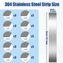 30 Pieces Shim Stock Assortment Metal Shim Stock 304 Stainless Steel Strips 1" Width x 6" Length, 0.0007", 0.001", 0.0015", 0.002", 0.003", 0.004", 0.005", 0.006", 0.008", 0.01" Thickness Metal Shims