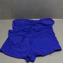Lilosy Drawstring High Waisted Bikini Set Srting Swimsuit Spaghetti Strap Cami Top and Tie Side Shorts 2 Piece (Small, Royal Blue)