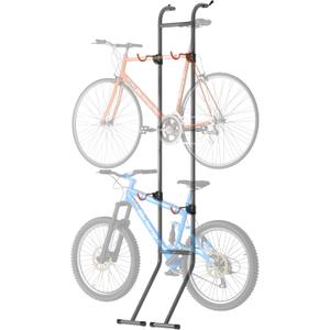 Suchtale 2 Bike Rack, Bicycle Rack, Bike Storage Rack for Garage, Gravity Bike Stand, Indoor Bike Organizer, Floor Vertical Bicycle Holder, Adjustable Wall Mount Cycle Hanger for Road Mountain Bikes