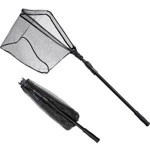 SAN LIKE Fishing Landing Net - Telescoping Catch and Release Rubber Coating Net Folding Portable Non-Slip Extend to 71inches