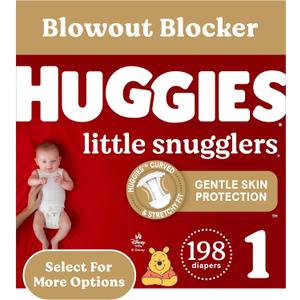 Baby Diapers Size 1 (8-14 lbs), 198ct, Huggies Little Snugglers Newborn Diapers Baby Diapers Size 1 (8-14 lbs), 198ct, Huggies Little Snugglers Newborn Diapers