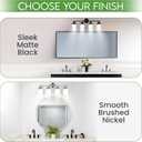 Holim Modern Black Bathroom Light Fixtures Over Mirror, 4-Light Vanity Lights for Bathroom, Vanity Light, Milky White Glass Shades, Wall Sconces, E26 Socket (Bulbs Not Included)