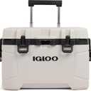 Igloo Trailmate 52Qt Wheeled Cooler, Insulated Hard Shell Ice Chest, Bone, 1664 Ounces