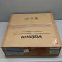 VOLISUN Low Profile Ceiling Fans with Lights and Remote, Fandelier Ceiling Fan Flush Mount, 3000K-6500K Smart Bladeless LED Fan Light, Black Modern Ceiling Fans with Lights for Bedroom (19.7 INCH)