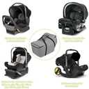 Infant Car Seat Travel Bag - Fits Infant Car Seats with Anti-Rebound Bar Base, Car Seat Airplane Bag for Chicco/Graco/Nuna/Cosco/Britax/Uppababy Baby Car Seat, Water Dirt Tear Resistant, Grey Upgrade