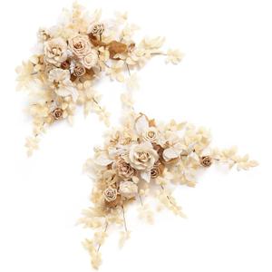 Ling's moment Dusty Rose Mauve Artificial Flower Garland Wedding Arch Flowers Floral Swags Rose Arrangements for Sweetheart Table Easel Wall Entryway Board Backdrop Decor 2PCS