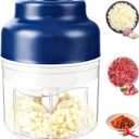 2026 Upgrade Electric Garlic Chopper Mini, Small Garlic Chopper Mincer Rechargeable, 250ml Portable Small Food Processor, Electric Food Chopper Tool for Mashing Onion Garlic Chili Ginger Fruits(Blue)