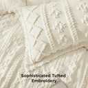 Bedsure Tufted Boho Comforter Set Full Size - Ivory Boho Bed Set, GentleSoft 3 Pieces Farmhouse-Style Embroidery Bedding, Gifts for Woman, Soft Jacquard Full Comforter for All Seasons