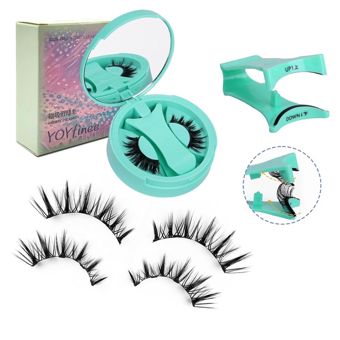 Magnetic Eyelashes with Applicator, Reusable Comfortable Magnetic Eyelashes, No Glue No Eyeliner Needed, Soft Magnets False Eyelashes, Easy to Wear(Z4)