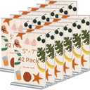 12 Pack Acrylic Sign Holder 5 x 7, Double-Sided Clear Sign Holder Plastic Stands for Display, T Shape Acrylic Table Sign Stands for Office Store Restaurants Wedding Party Decoration