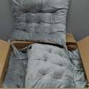 6 Pack Square Seat Cushion Chair Pads for Kitchen Dining Chairs, Soft Comfort Velvet Chair Mat Pillow Cushions with Ties for Office Desk Living Room Tatami 15.5", Gray