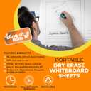 Clingers Dry Erase Cling-rite Roll Basic - Removable, Recyclable Whiteboard, 50' ft Roll, 20x30 Inch Sheets for School, Home, Office Decor, and Art Projects & Dry Erase Marker - American Made