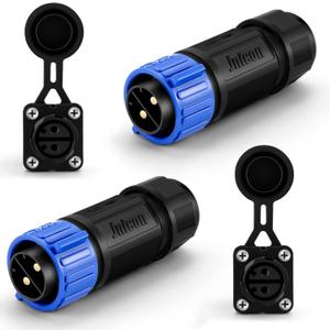 Amylove 2 Pack Trolling Motor Plug Receptacle Set 12/24/36/48 Volt Waterproof Boat Plug Boat Power Connector for Trolling Motor Fishing Reel Down Rigger (Blue)