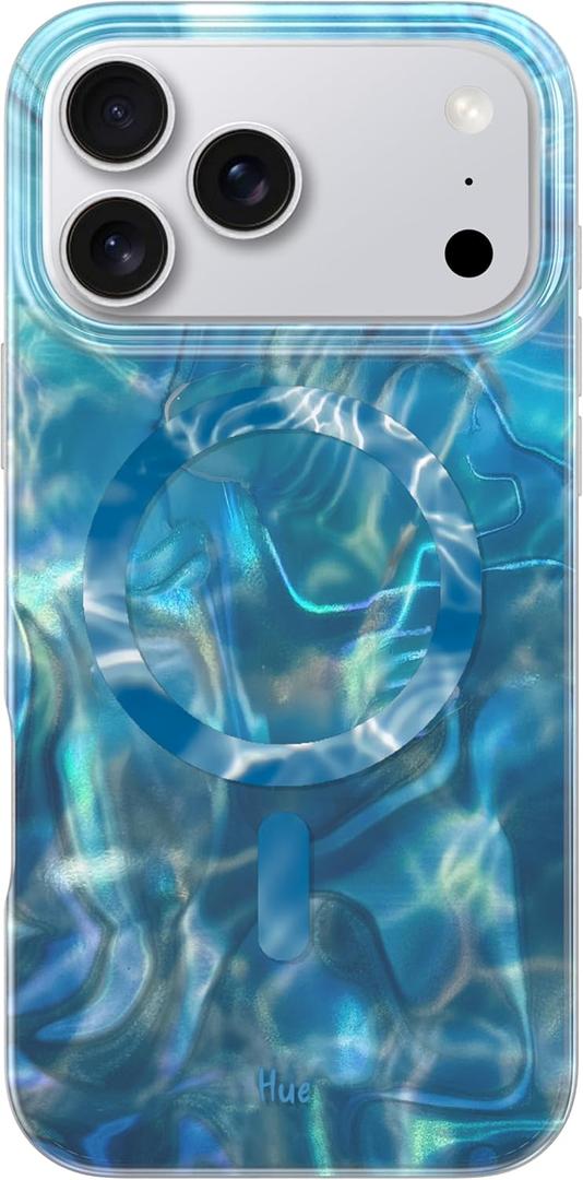 LONLI Hue for iPhone 17 Pro Case - Ocean Waves Shockproof Magnetic Phone Cover - [Compatible with Magsafe] - Cute, Unique and Aesthetic